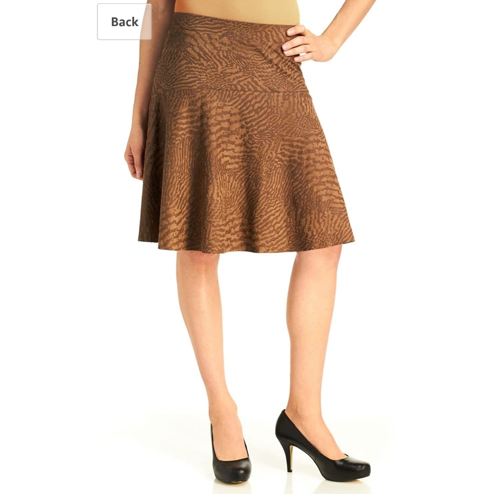 😺 Melissa Paige Embossed Animal Faux Suede Skirt